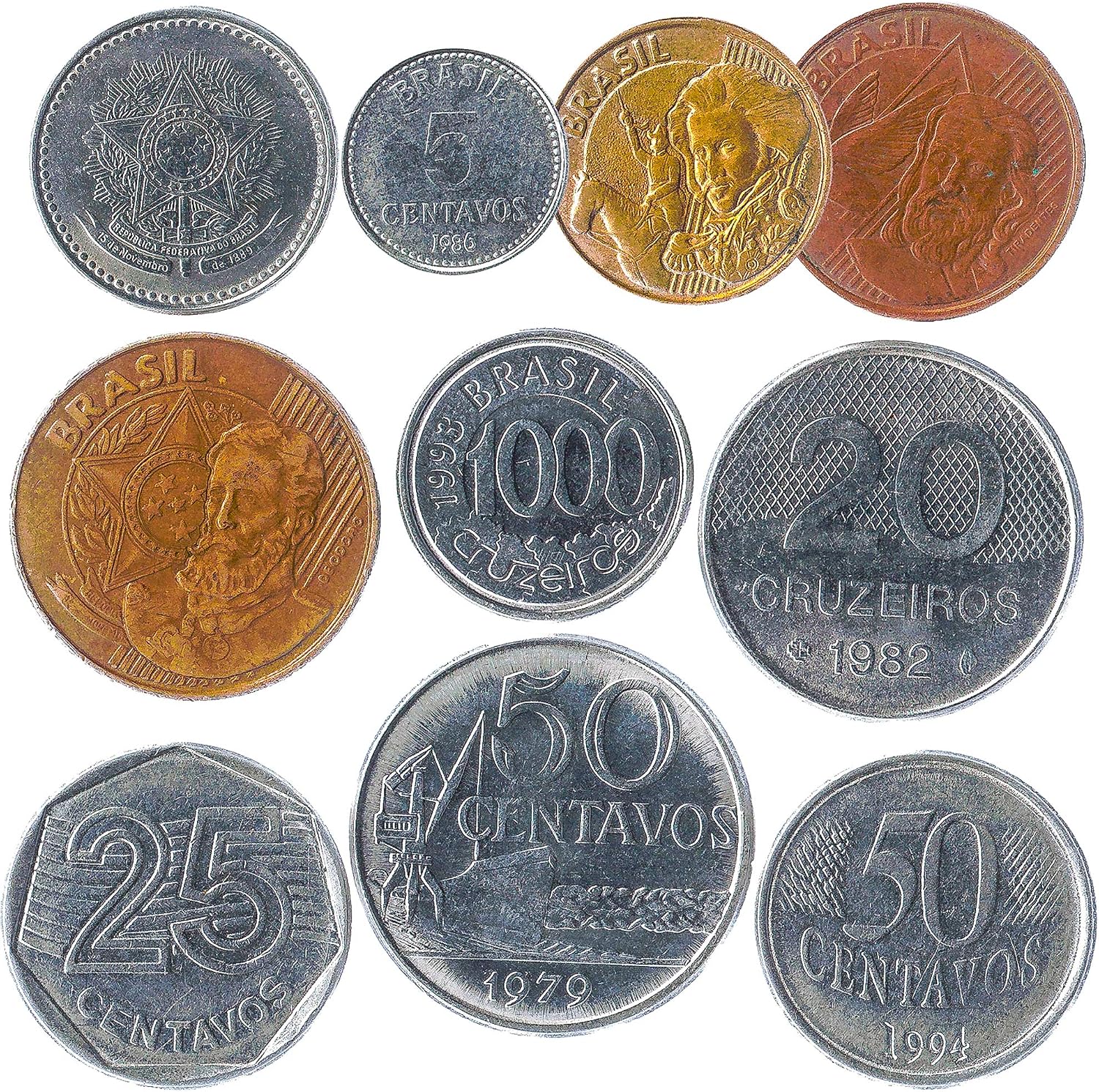 Brazil Mixed Coins Centavos Real Cruzados Cruzeiros Reais - Image 4