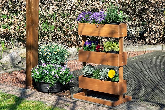 dobar 58525e - Jardinera Vertical con 3 macetas separadas, bancal ...