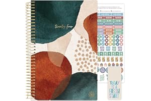 bloom daily planners 2024 Calendar Year Day Planner (January 2024 - December 2024) - 5.5” x 8.25” - Weekly/Monthly Agenda Organizer Book with Stickers & Bookmark - Earthy Abstract, Green