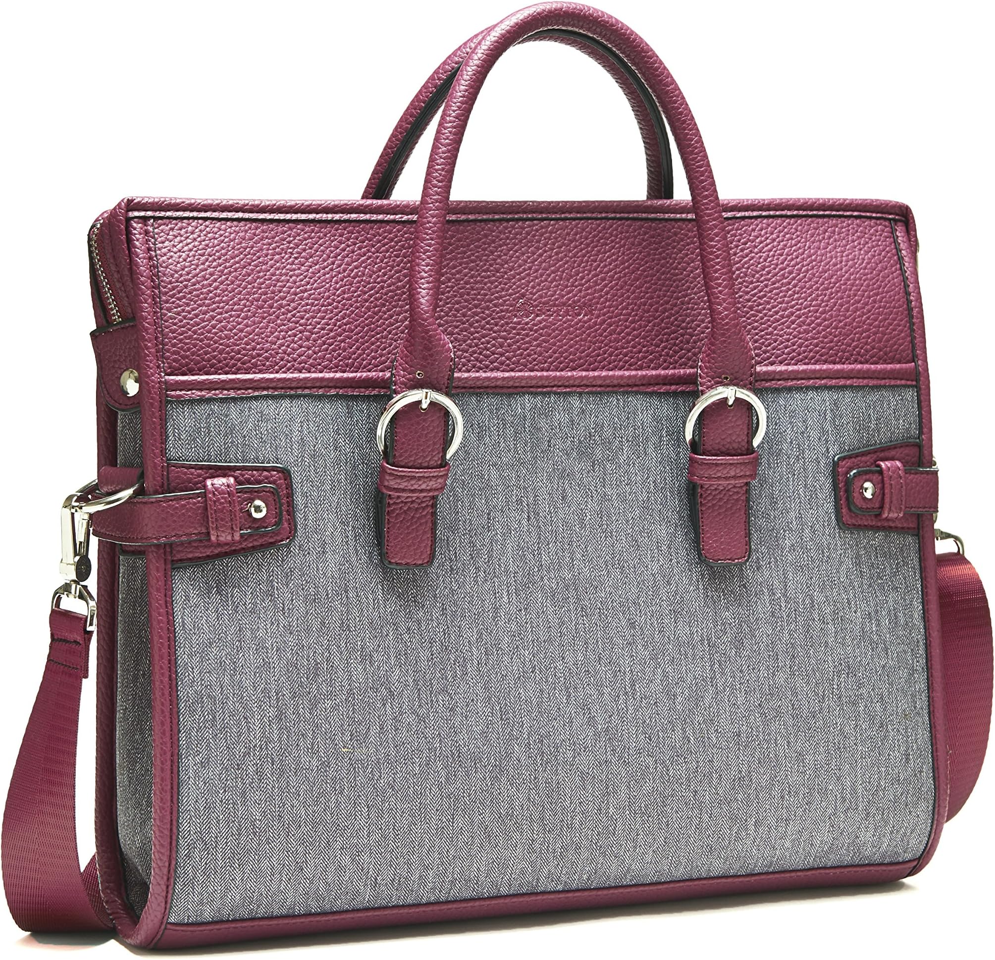 Setton Brothers Laptop Bag Women Handbag Briefcase - Business Travel for Work Luggage Fits 13 to 14 Inch Laptop (Burgundy)