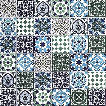 cerames baldosas de ceramica marroqui muhit 50 baldosas decorativas tunecinas orientales de 10 x 10 cm para el bano la cocina debajo de las