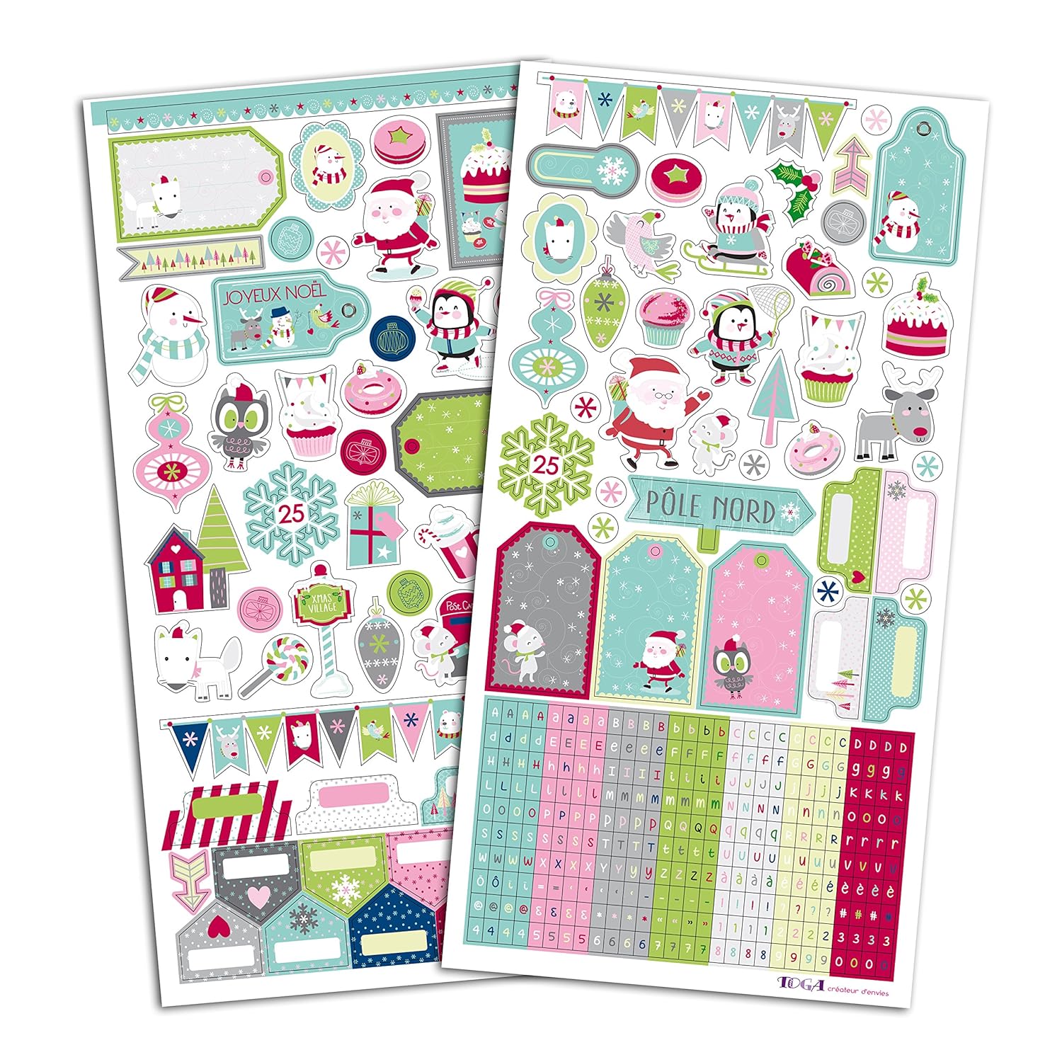 Papel Juego de 300 Etiquetas Toga Navidad en el Polo Norte 15 x 32,5 x