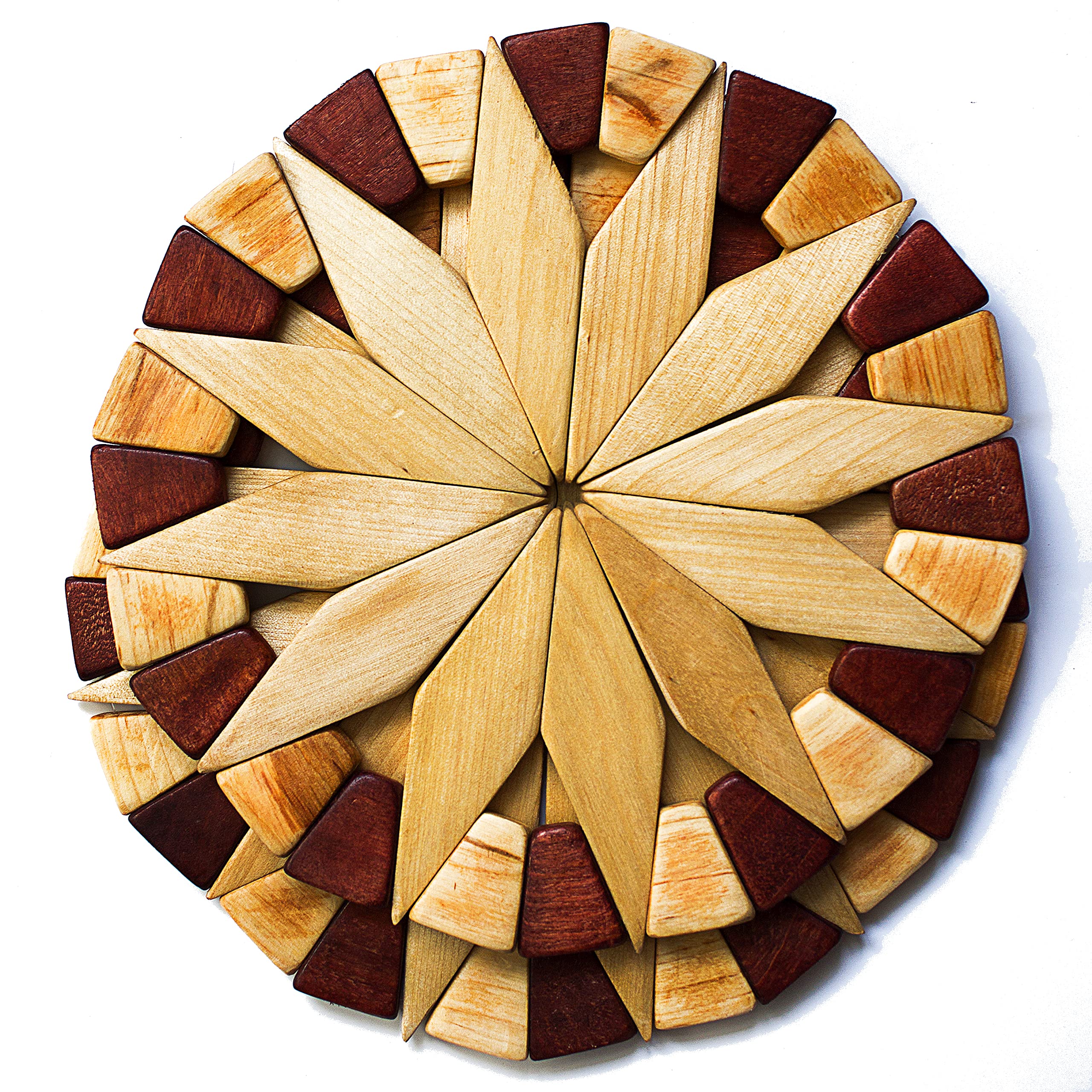 Photo 1 of ECOSALL Natural Wood Trivets for Hot Dishes, Table and Kitchen Counter Set of 2 – Made in Ukraine Sturdy and Durable 7-inch Wooden Kitchen Hot Pads. Festive Design Table Décor – Kitchen Gift Idea