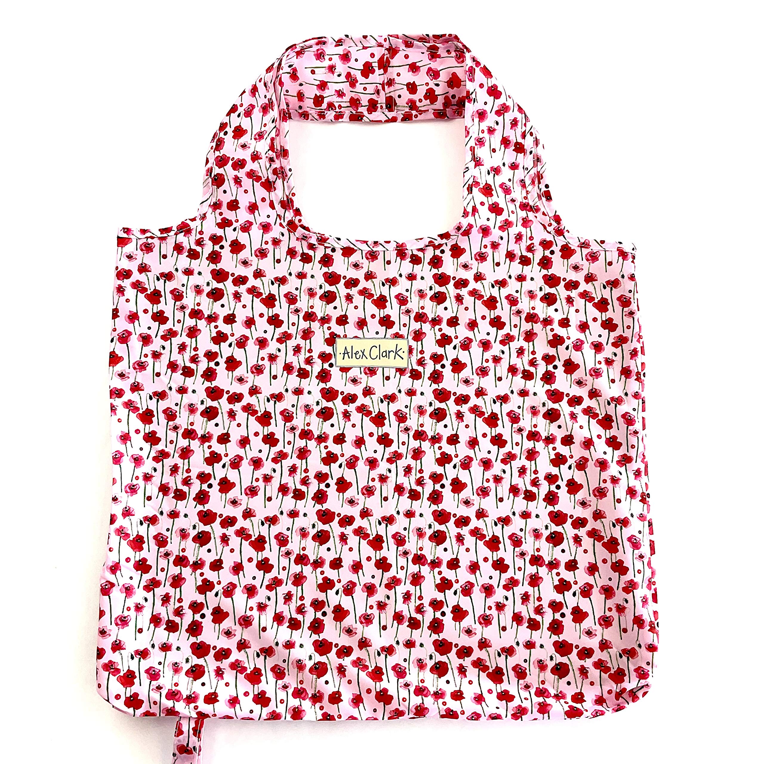 ALEX CLARK Poppies Reusable Shopping Bag - Floral - Womens Shopping Bag - Tote Bag - Foldable - Lightweight