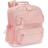 Bentgo Kids Glitter Backpack - Lightweight 14” Backpack for School, Travel & Daycare, Ideal for Ages 4+, Durable & Water-Resistant, Roomy Interior, & Loop for Lunch Bag (Glitter Edition - Petal Pink) | Lightweight, Backpack for School, Travel, Daycare, Ideal for Ages 4+, Durable