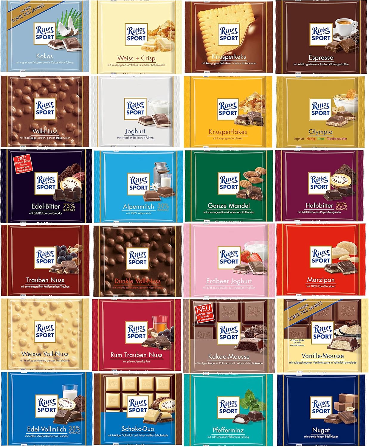 Ritter Sport Chocolate Gift Set 24 X 100g Amazon Co Uk Grocery