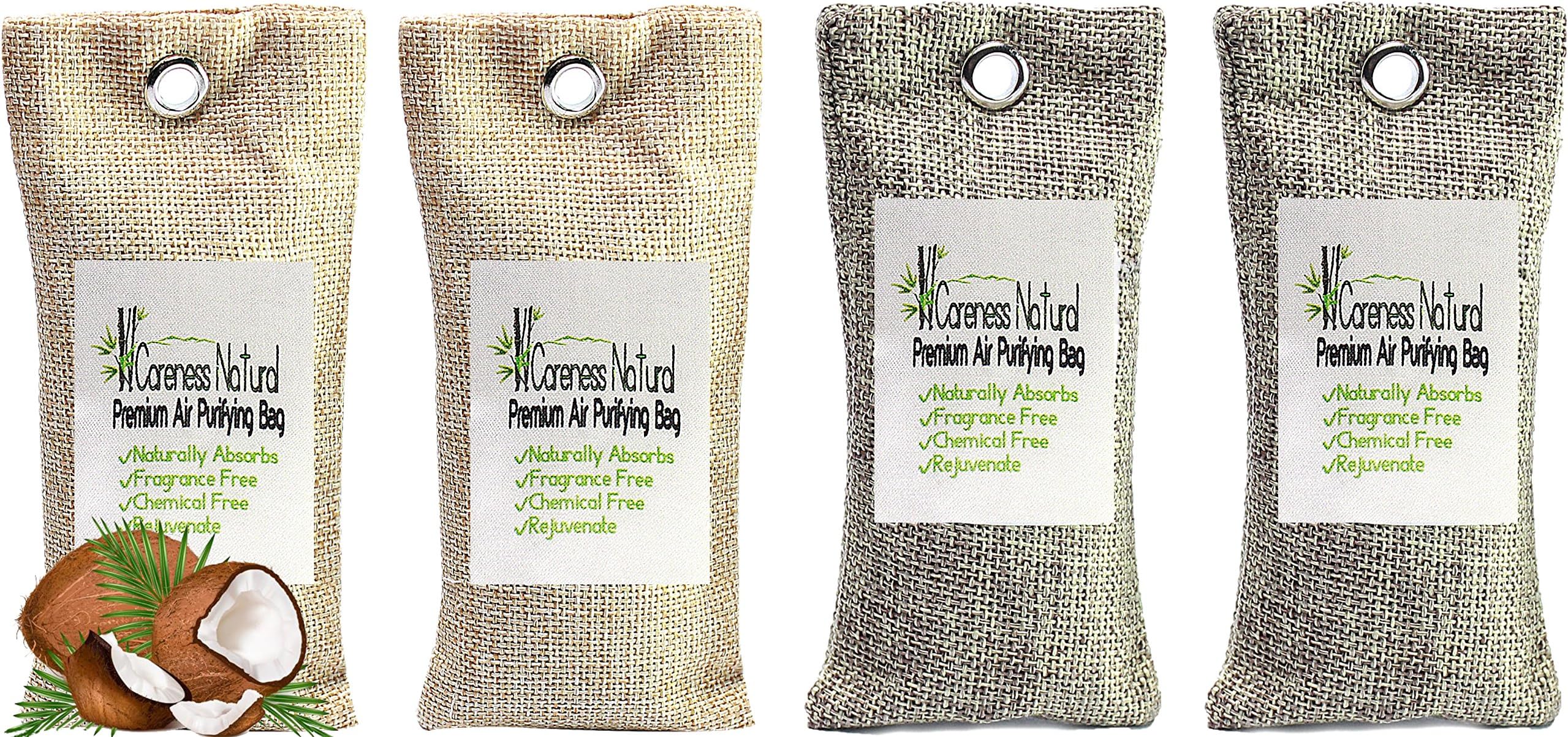 Premium Activated Carbon Air Purifying Bag By Careness Natural,Coconut Shell Charcoal Odor Absorbent Shoe Deodorizer and Odor Eliminator More Effective Than Bamboo Charcoal Deodorants. (4pc, 2pairs)