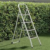 Home Vida 4 Step Ladder Heavy Duty Steel Folding 150kg White view 9