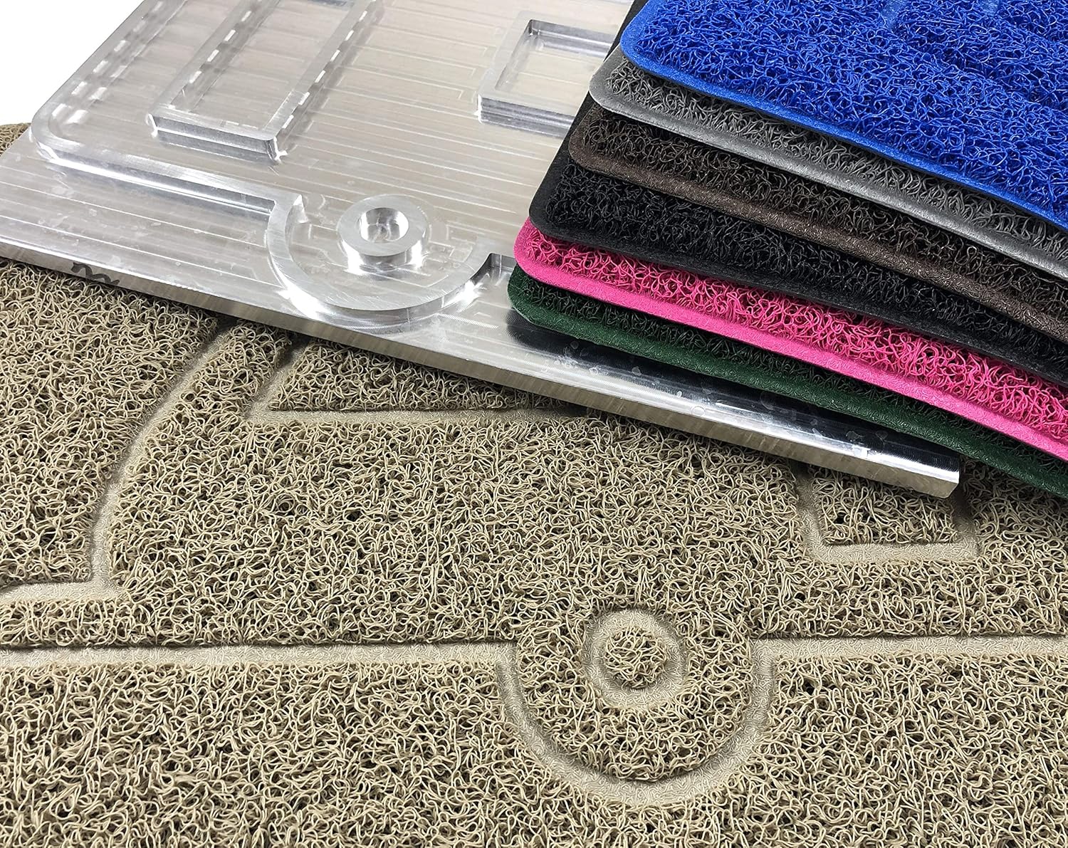 Nicoman CARAVAN Embossed Shape Door Mat Dirt-Trapper Jet-Washable Doormat-(Use Outdoor ONLY)- (60x40cm/23.6x15.7inches, Small) Grey - Image 3