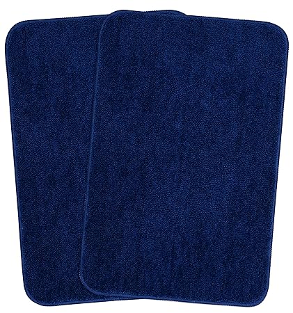 Saral Home Soft Microfiber Anti Skid Bathmats, 40x60cm, Blue - Set of 2