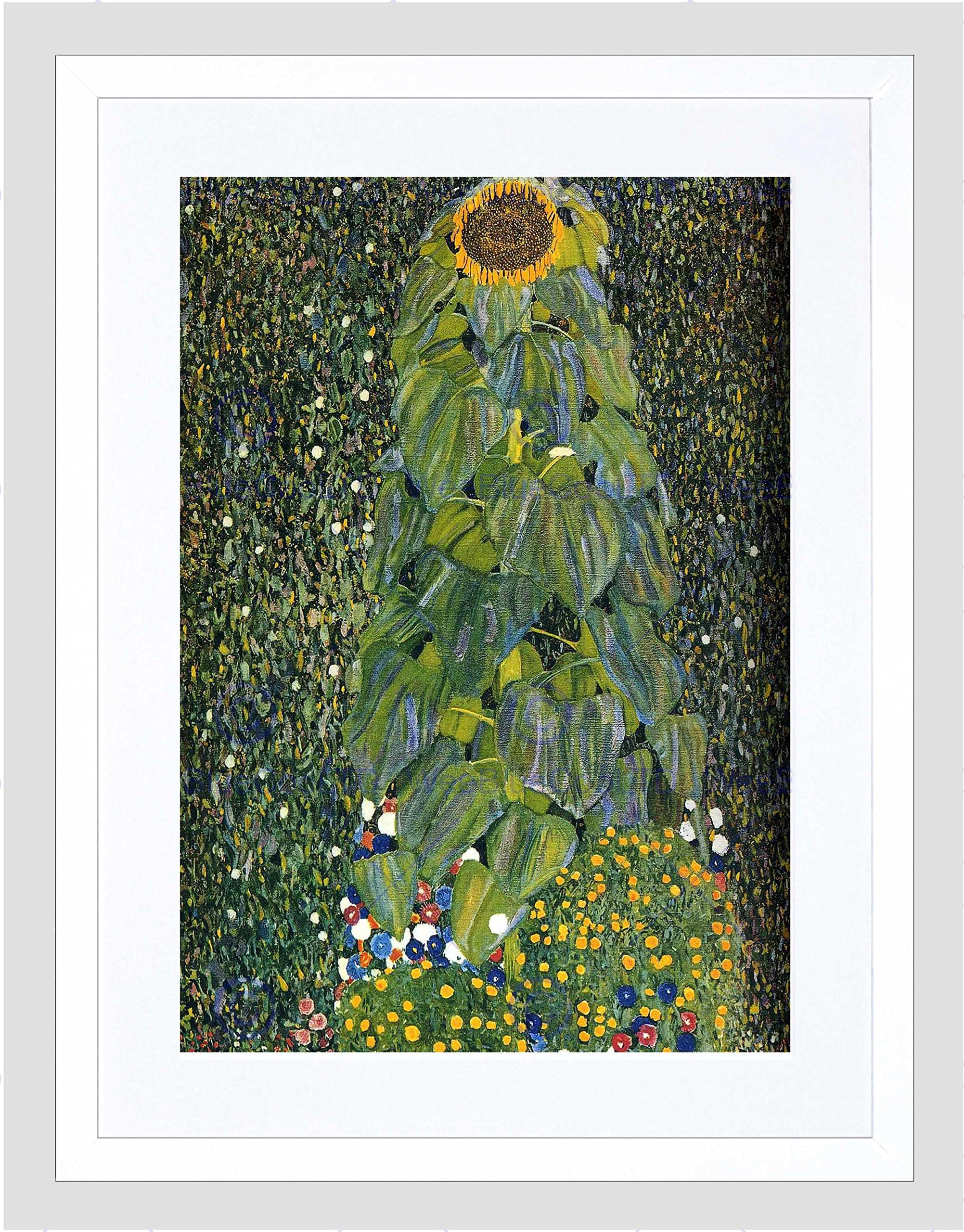 Klimt The Sunflower 1907 Old Master Black Framed Art Print B12X247