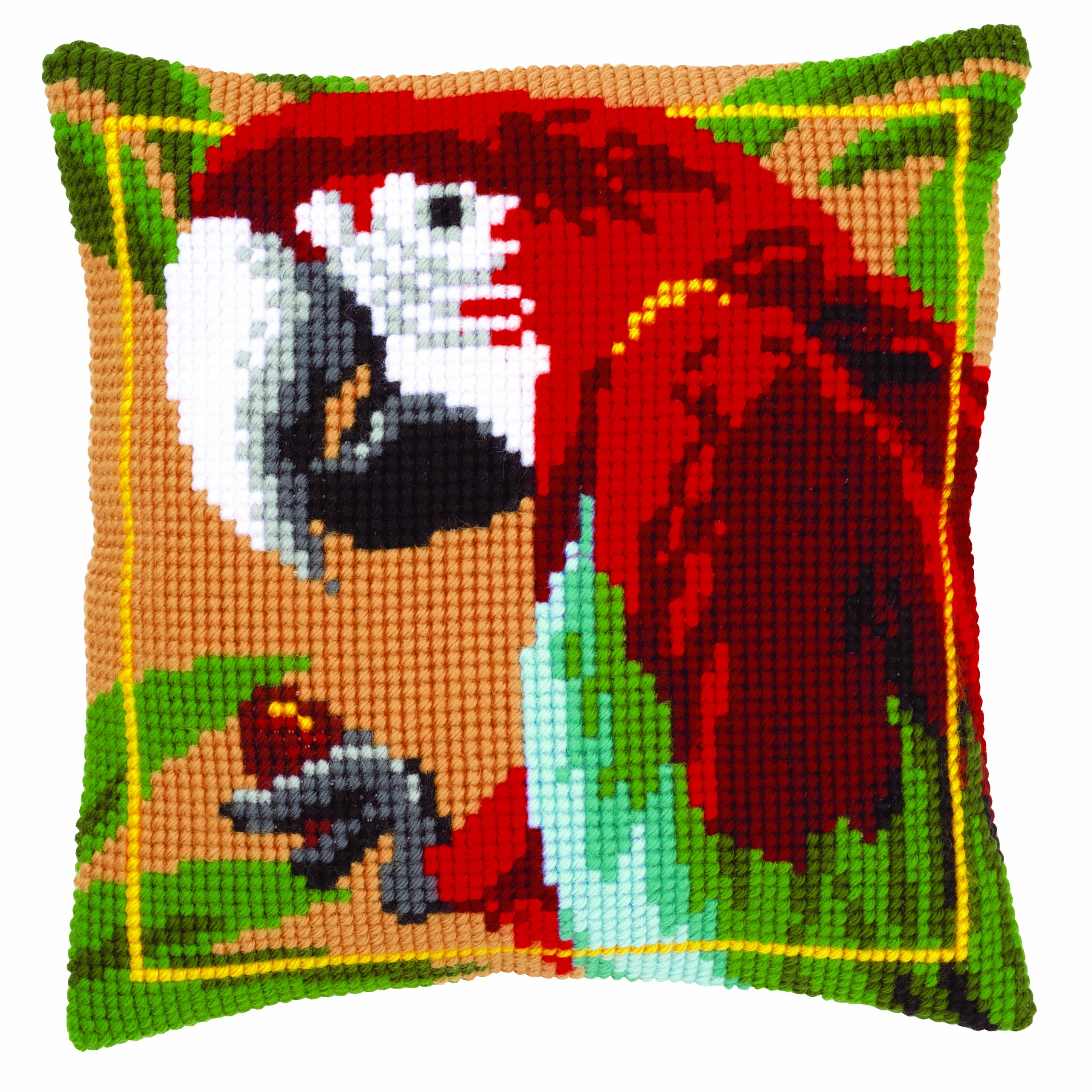 Vervaco 1-Piece Cushion Macaw, Red