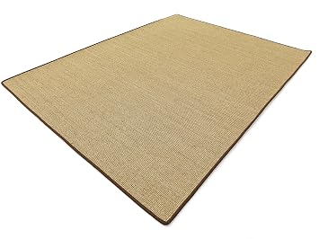 Salsa Design Hevo Sisal Teppich Honig Mit Brauner Kettelkante