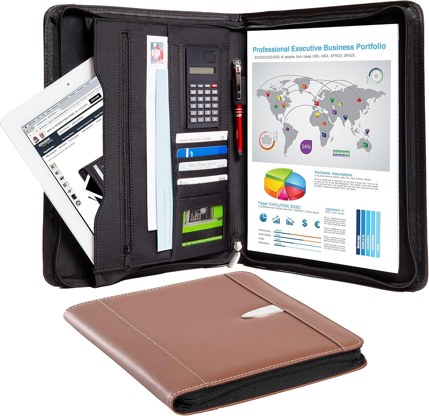 Business Portfolio Padfolio Binder Professional Genuine