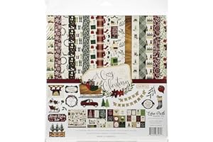 Echo Park Paper Company paper, red, green, black, cream, woodgrain 12-x-12-Inch