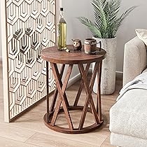 Amazon.com: COZAYH Farmhouse End Table, Rustic Round Side