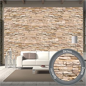 Great Art Fototapete Steinoptik 3d Wandbild Dekoration Stein Tapete Mauer Wandverkleidung Steinwand Schiefer Sandstein Steinmauer Stonewall Wandtapete 336 X 238cm Amazon De Kuche Haushalt