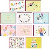 Hallmark Assorted Greeting Cards, Good Vibes (30 Count with Envelopes) for Mother's Day, Birthday, Thinking of You, Thank You, Blank Notes
