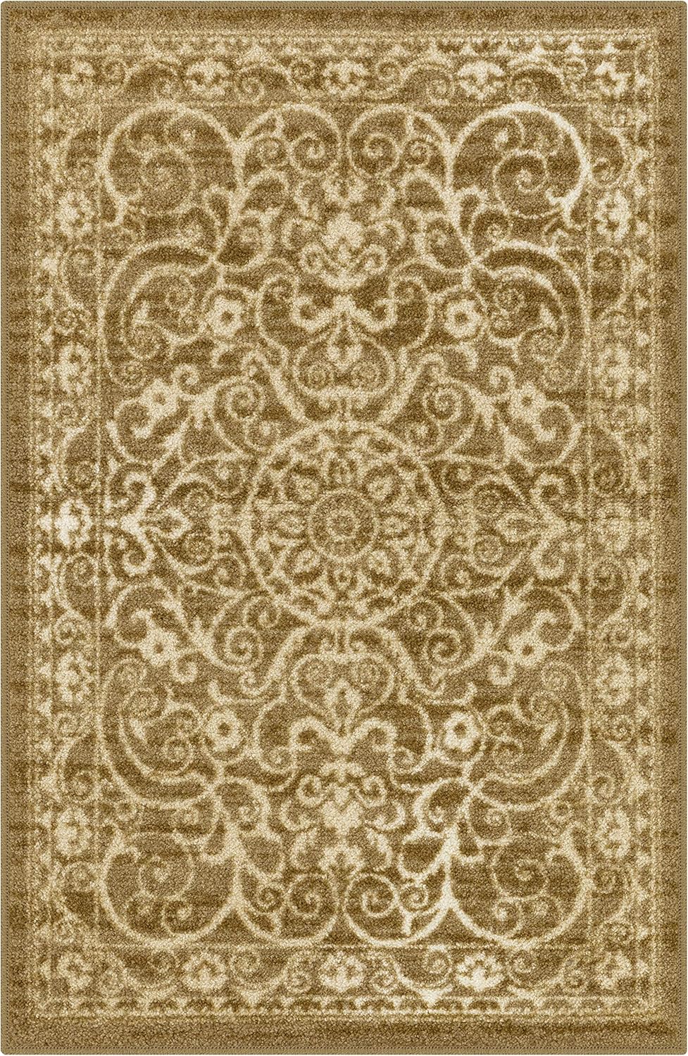 Rugs, Pads & Protectors - Maples Rugs Pelham Vintage Kitchen Rugs Non Skid Washable Accent Area Carpet [Made in USA], 1'8 x 2'10, Khaki