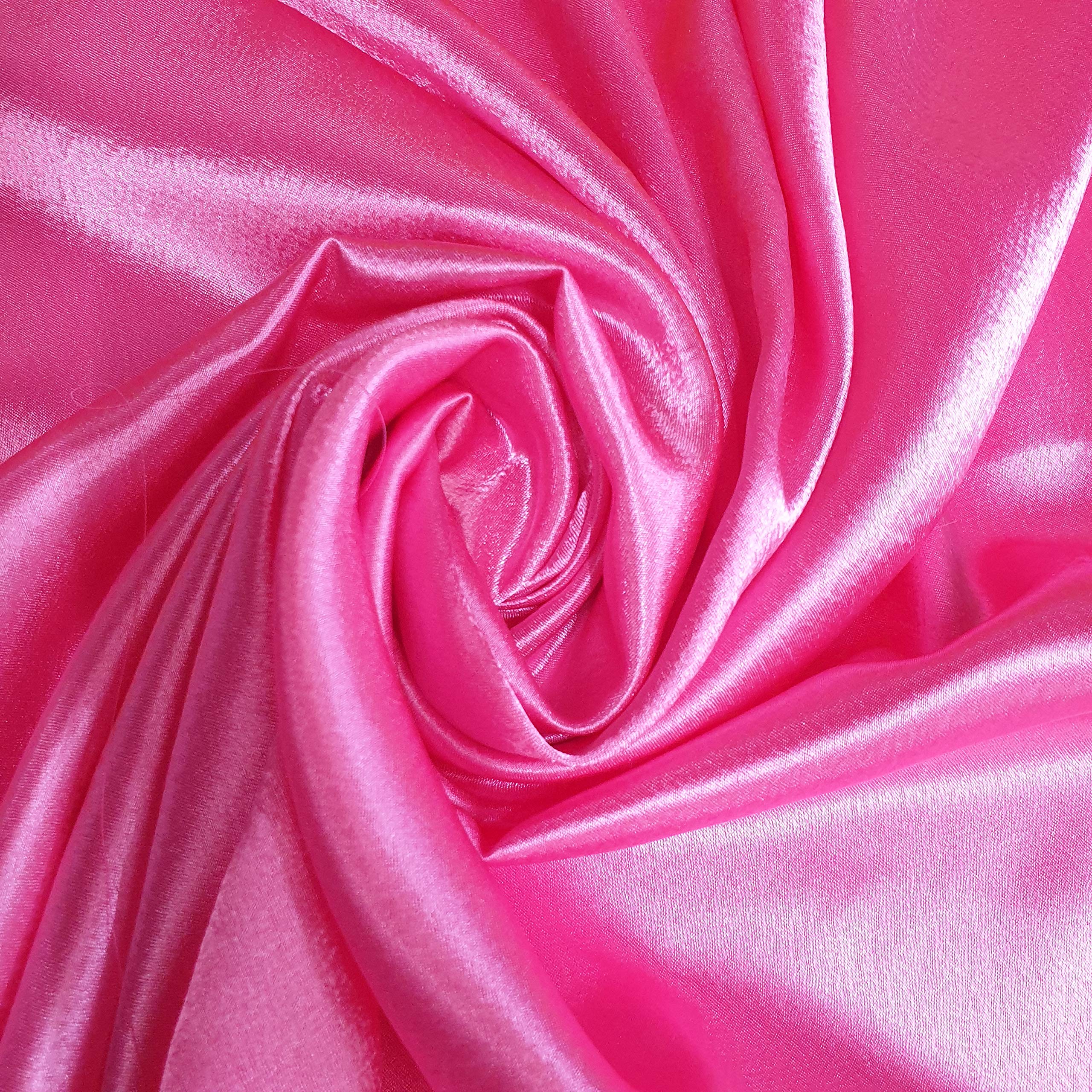 5 Meter Satin Back Crepe Fabric Polyester Dress Decoration Drape Material 58" (Pink)