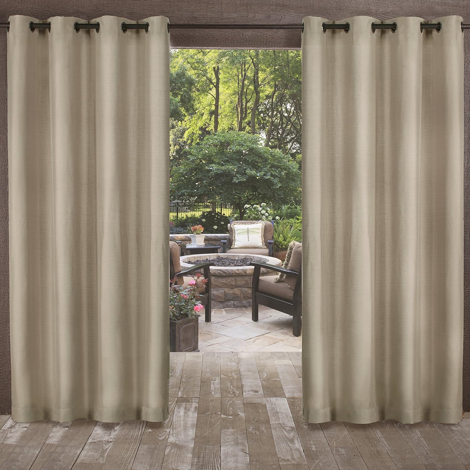 Amazon Com Exclusive Home Curtains Biscayne Indoor Outdoor Two