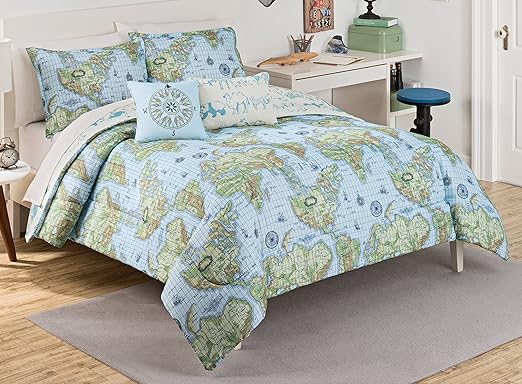 Amazon Com Waverly Kids Buon Viaggio Comforter Set Twin Blue