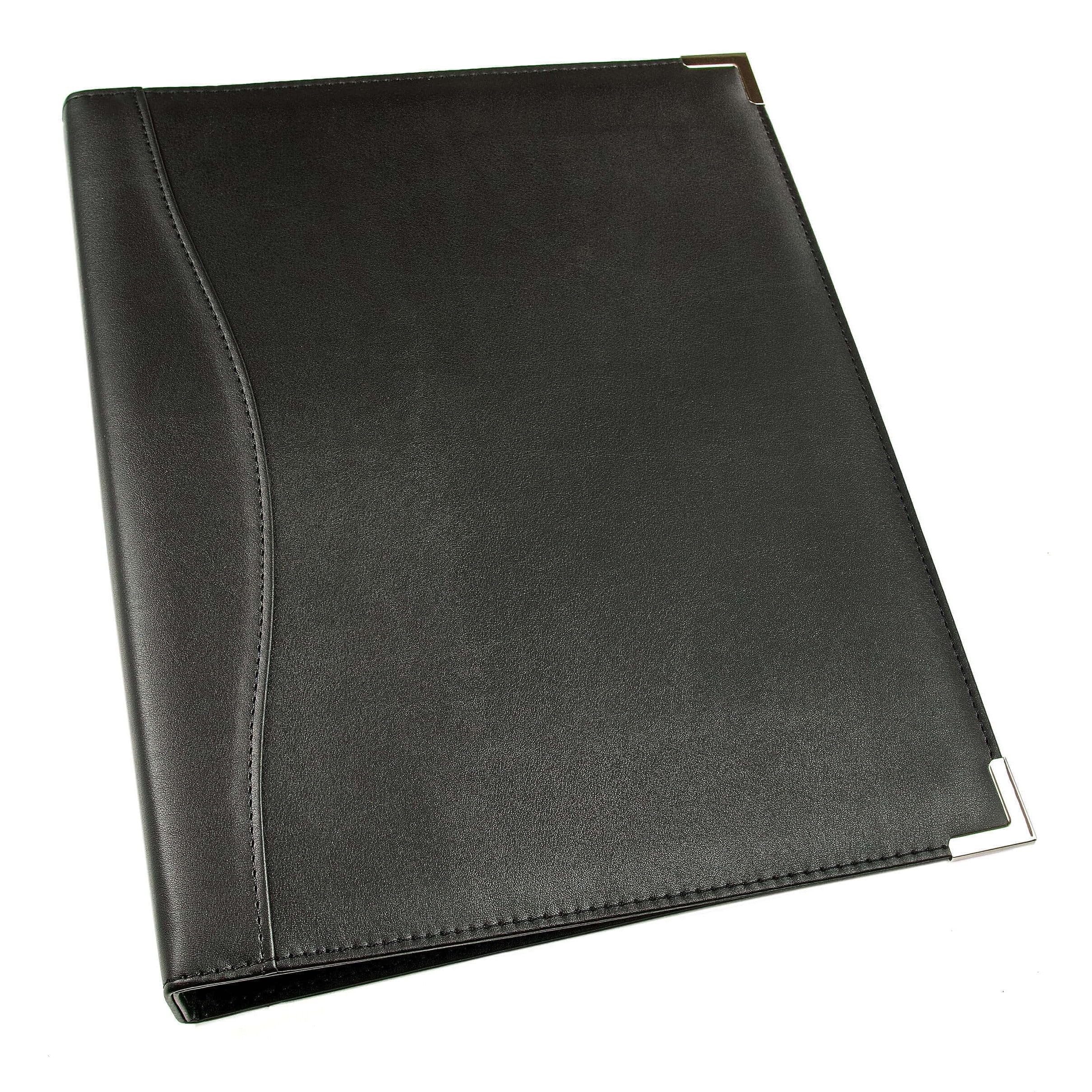 Leather A4 Ring Binder | Document Folder | Executive Conference Folder | Soft Leather Cover | Strong 4 Ring System | Silver Protective Corners