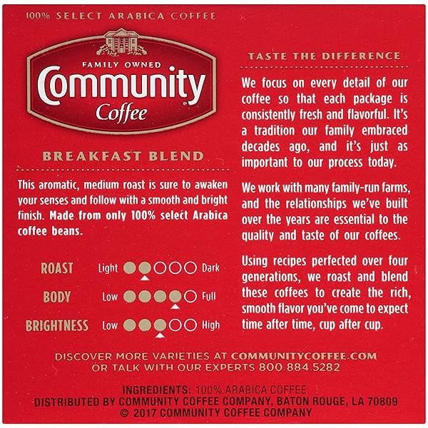 COMMUNITY COFFEE BREAKFAST BLEND, MEDIUM ROAST SINGLE-SERVE KEURIG K-CUP PODS, 12 COUNT (PACK OF 1)