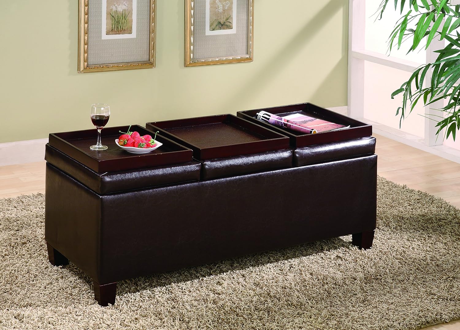 Amazon Com Coaster Home Furnishings Storage Ottoman With
