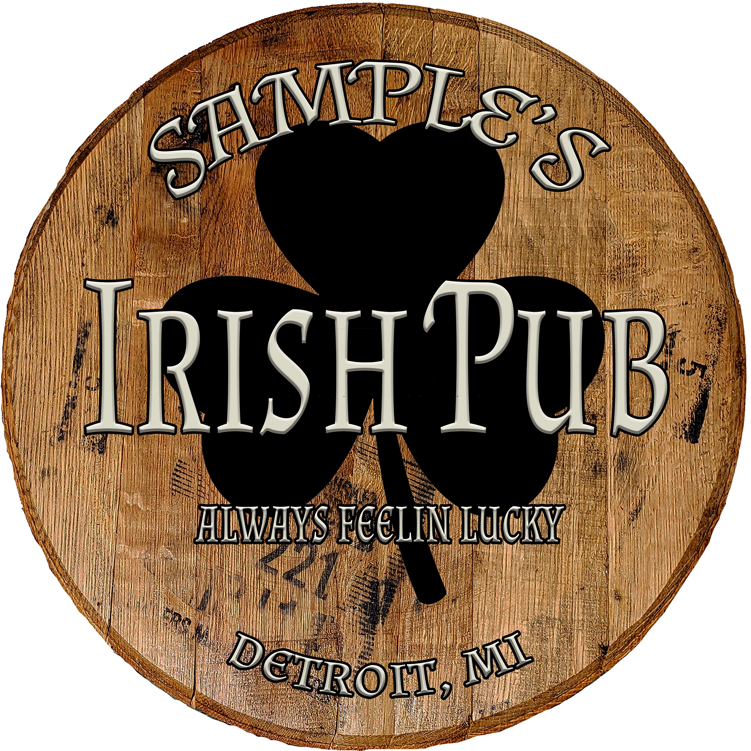 Buy Custom Irish Pub Bar Sign Shamrock Your Name and Text Aged Oak