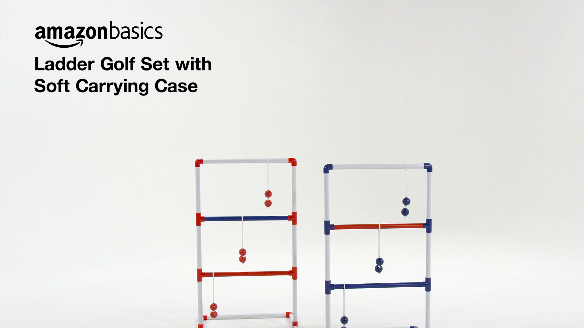 Amazon Basics Ladder Toss Outdoor Lawn Game Set with Soft Carrying Case - 22 x 26 x 38 Inches, Red and Blue - Image 8