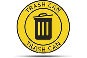 TRADESAFE Trash Can Anti-Slip Floor Sticker - Trash Can Decal Caution Sign, Peel and Stick Adhesive Vinyl Sign, ANSI-Compliant, 17” Diameter Round Sticker Yellow, Black