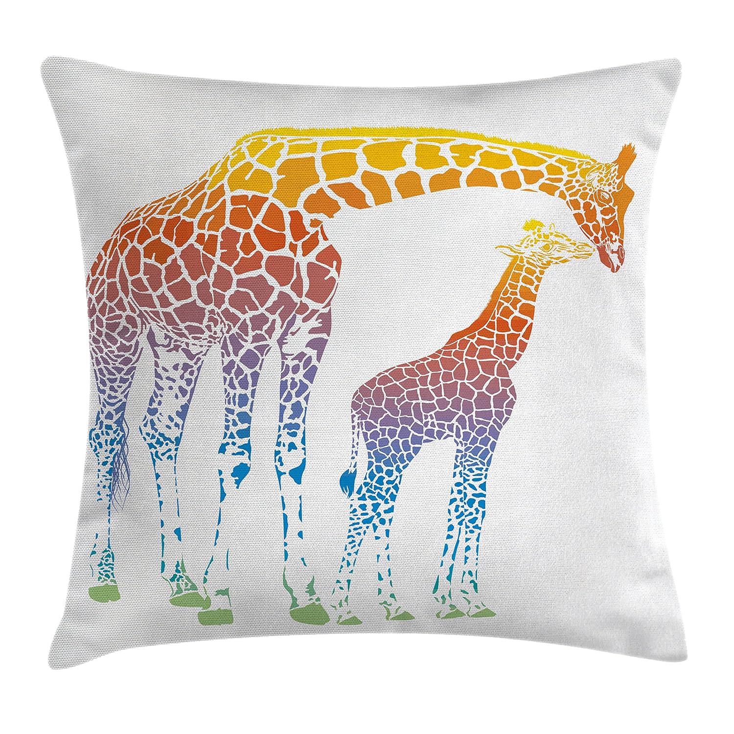 Amazon Com Ambesonne Giraffe Throw Pillow Cushion Cover Mom Kid