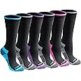 Dickies Women's Dri-tech Essential Moisture Control Crew Socks, Available in S-XL (6, 12 Pairs)