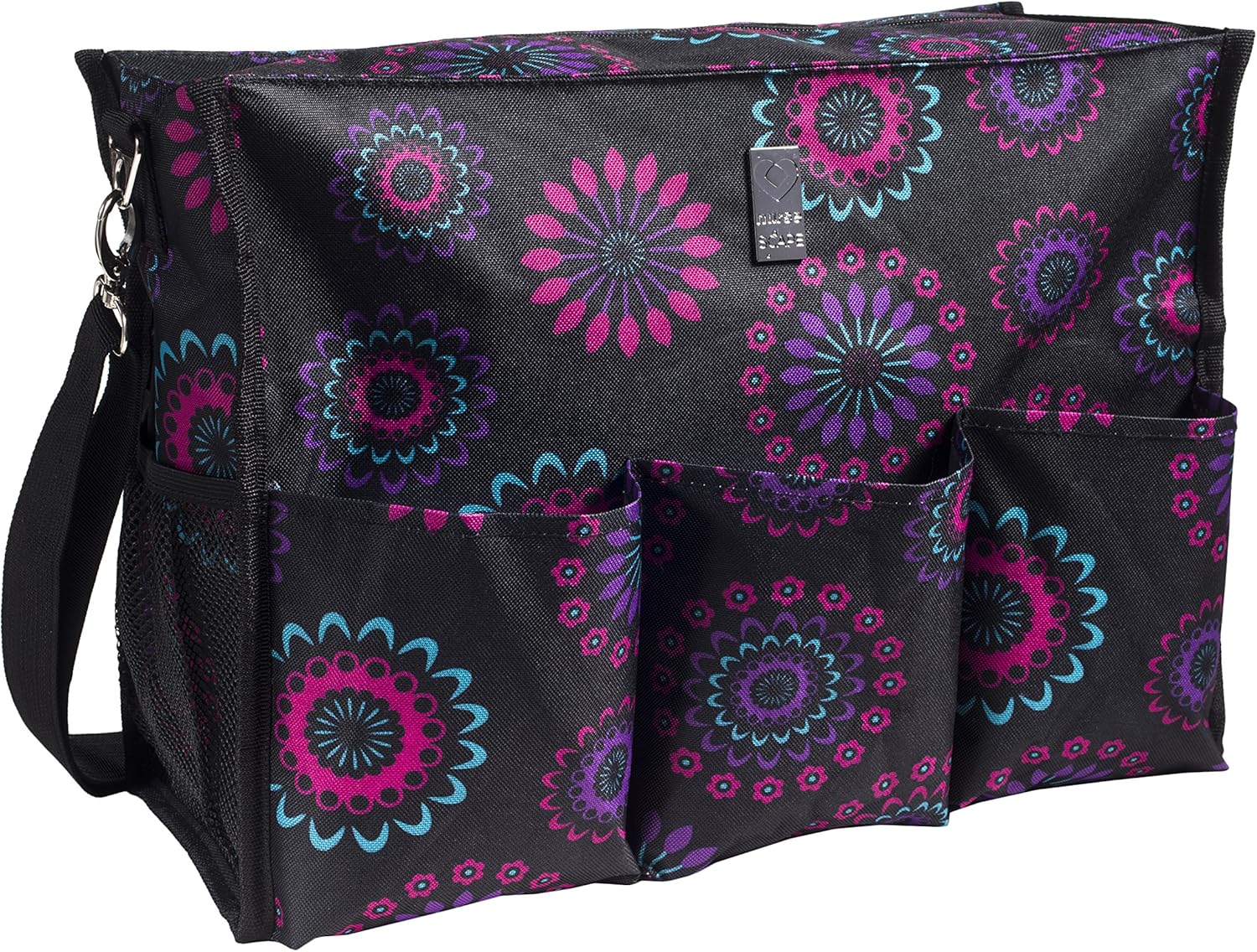 Wheelchair Backpack Organizer Bag for Back of Chair, Large Storage Pack with Zipper for Chair Users, 5 Pouch Pockets, Carry Tote Accessories for Electric, Manual or Powered Chairs (Purple Circle) : Beauty