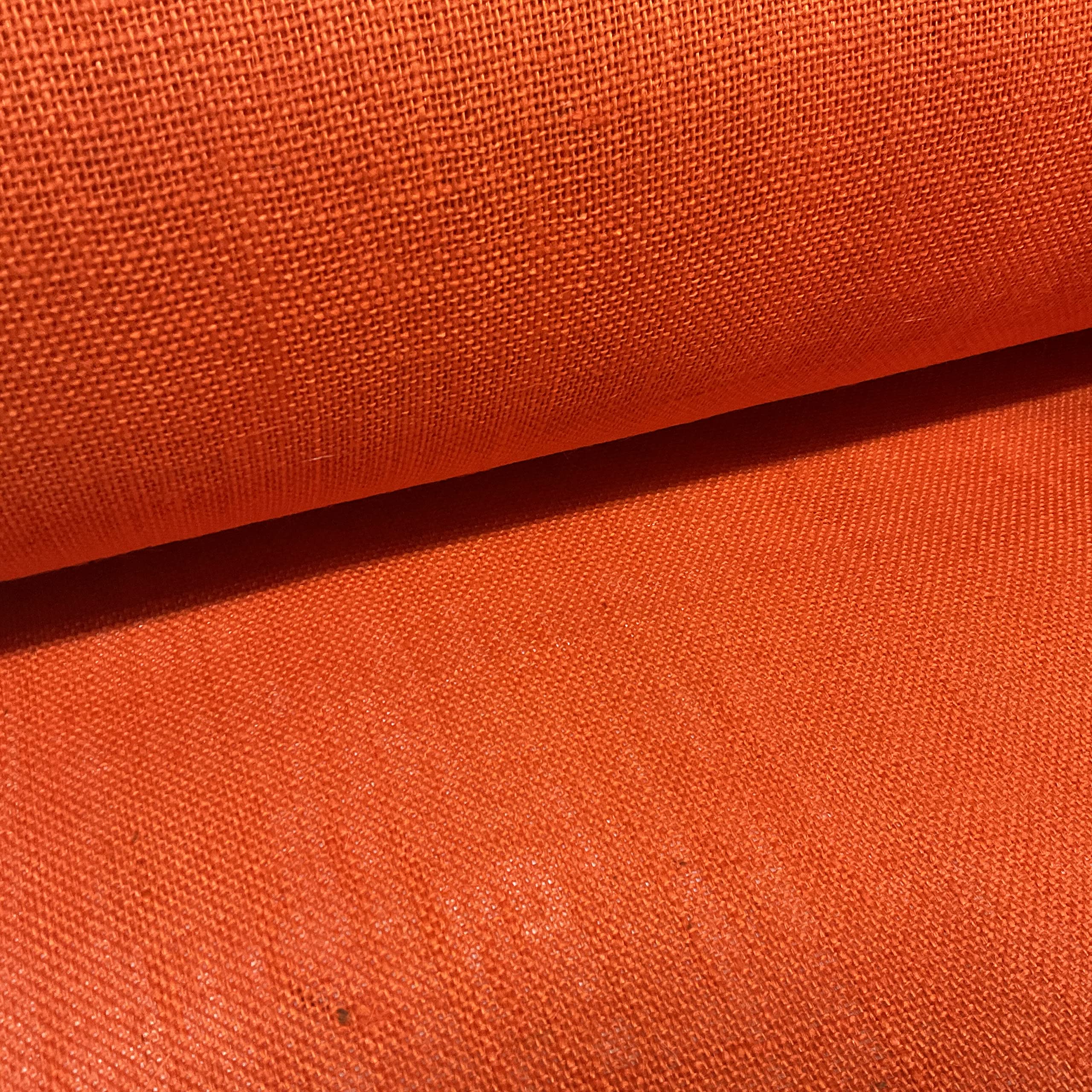 Orange 1 Meter 100% Coloured Jute Hessian Craft Ideal for Upholstery Fabric 39 inches Wide