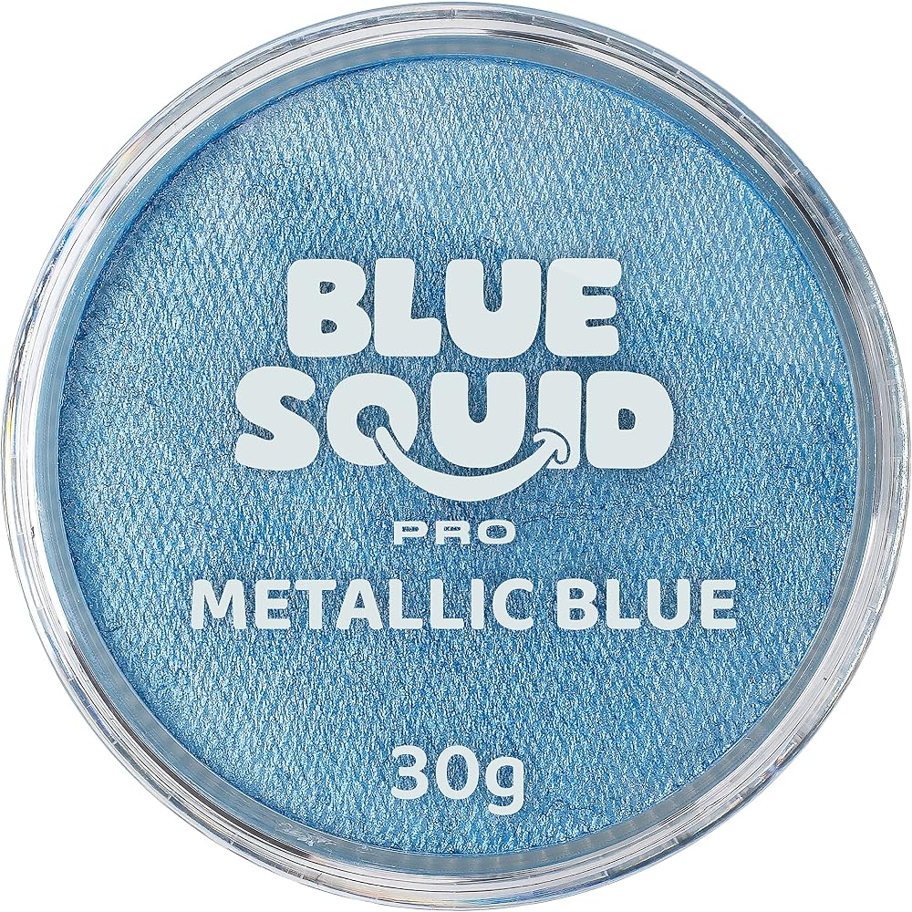 Blue Squid Metallic Blue Face Paint 30g Professional Water-Based