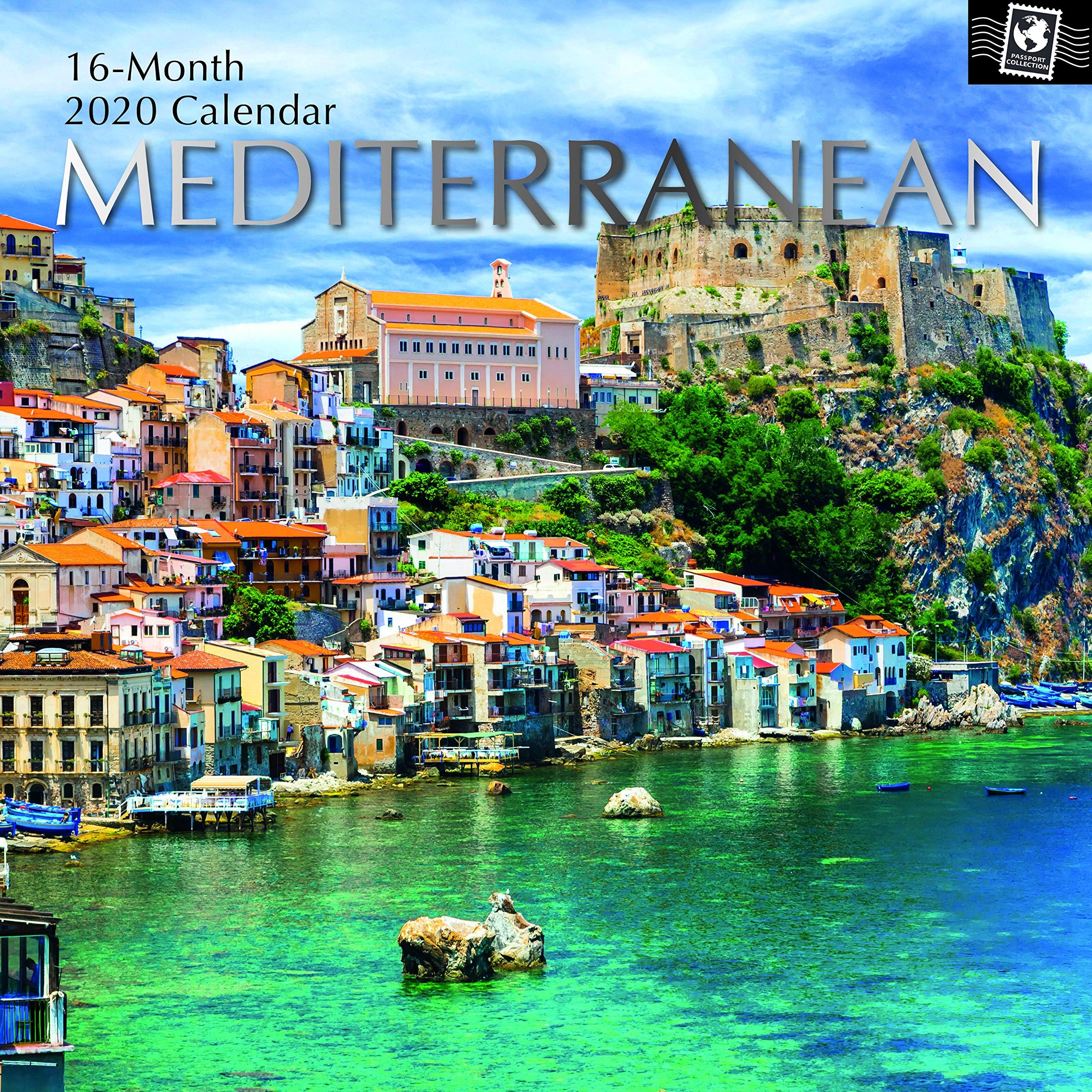 2020 Wall Calendar - Mediterranean Calendar, 12 x 12 Inch Monthly View, 16-Month, Travel and Destination Theme, Includes 180 Reminder Stickers