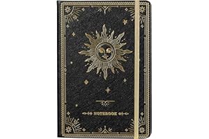 Artfan Ruled Notebook/Journal – Premium Thick Paper Faux Leather Classic Writing Notebook with Pocket + Page Dividers Gifts, Banded, Large, 144 Pages, Hard Cover, Lined (5.8 x 8.4) - Black