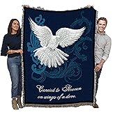 Pure Country Weavers Carried to Heaven on Wings of a Dove Blanket by Sherri Buck Baldwin - Sympathy Bereavement Gift Tapestry Throw Woven from Cotton - Made in The USA (72x54)