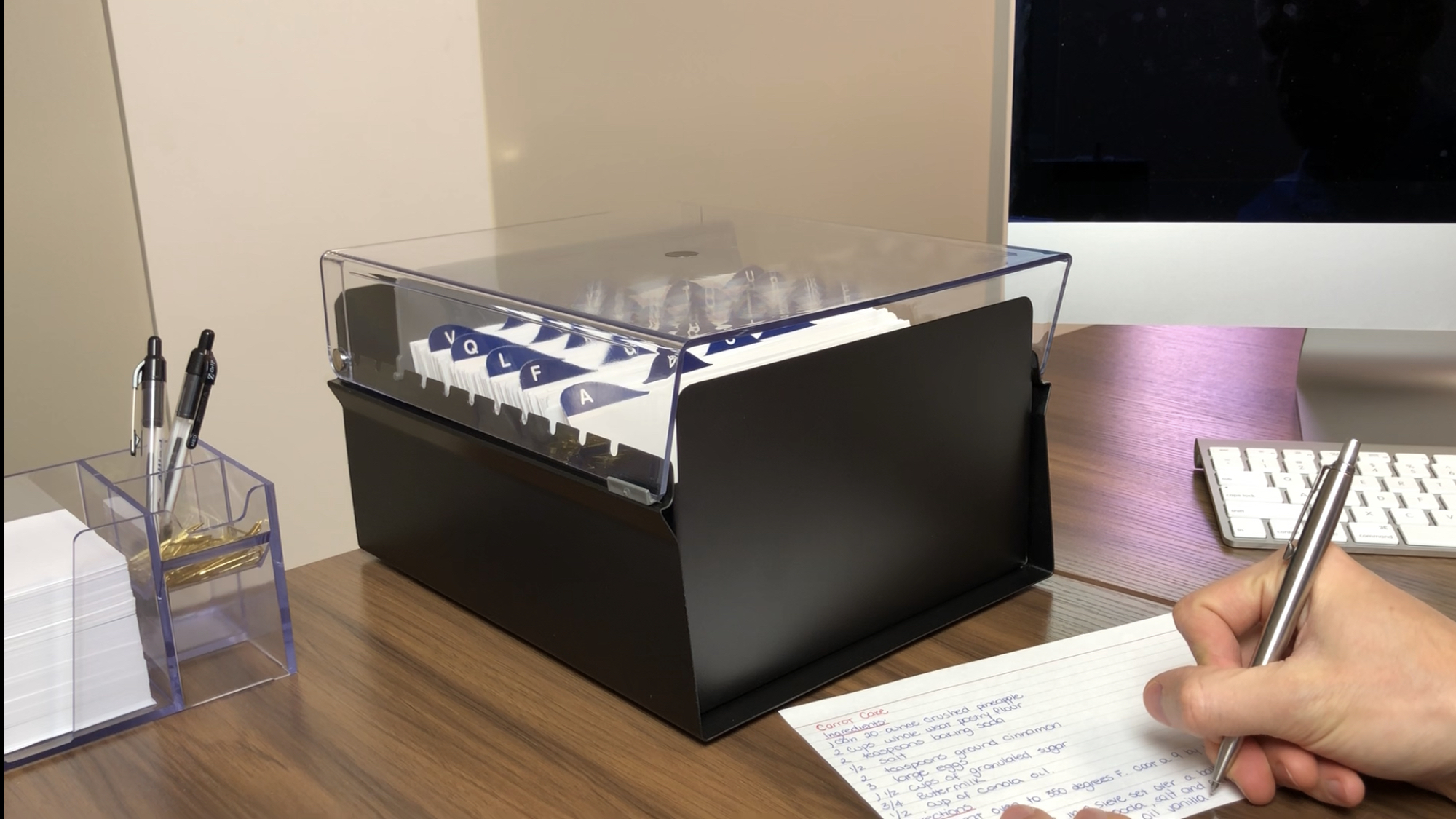 Amazon.com : Acrimet 5 X 8 Card File Holder Organizer Box Metal