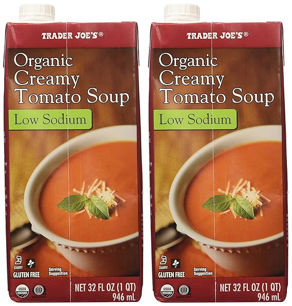 Amazon Com 2 Boxes Of Trader Joe S Organic Creamy Tomato Soup Low Sodium Gluten Free Grocery Gourmet Food