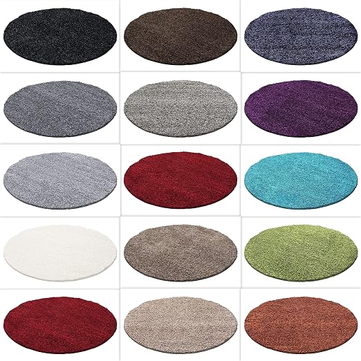 Amazon De Homebyhome Hochflor Shaggy Rund Teppich Carpet