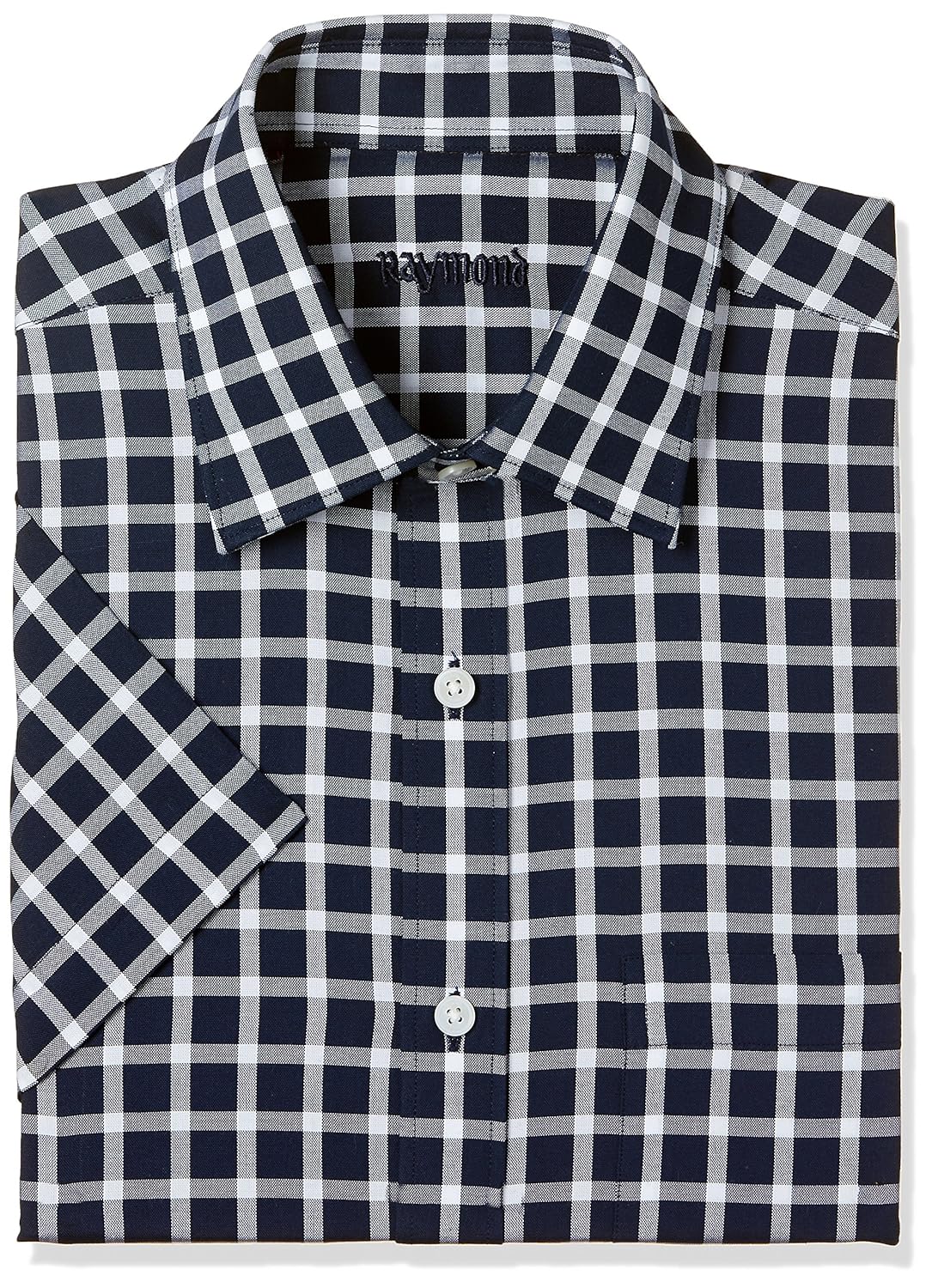 raymond men's solid regular fit cotton formal shirt