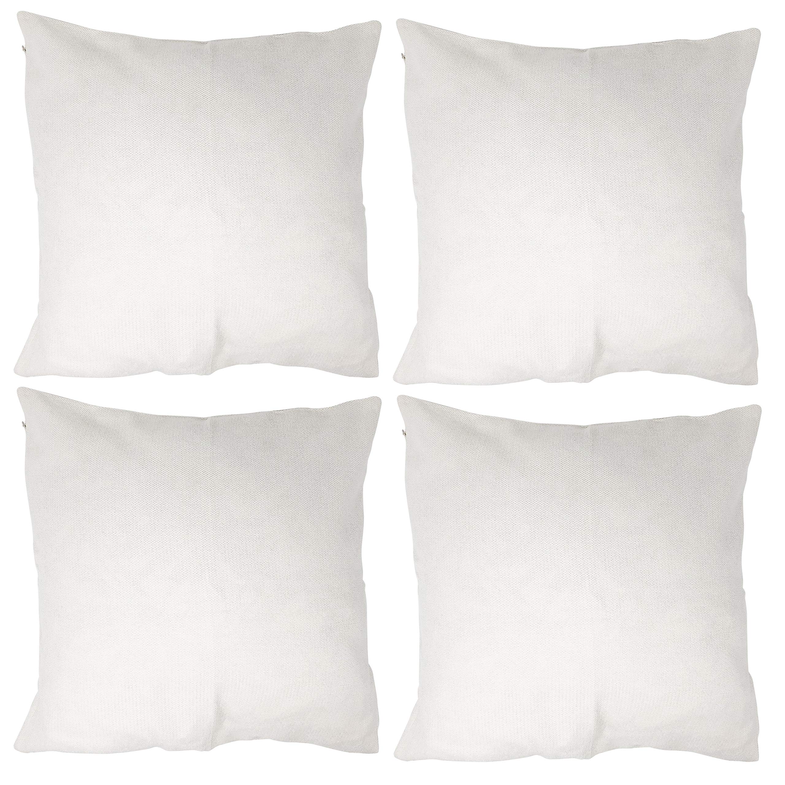 allgala White Throw Pillow Case 4-Pack 18x18 inch (Cases ONLY - No Inserts Included) Solid Color Decorative Throw Pillow Cover Plain Color Perfect for Couch Sofa Bed Car DIY Decoration — image 1