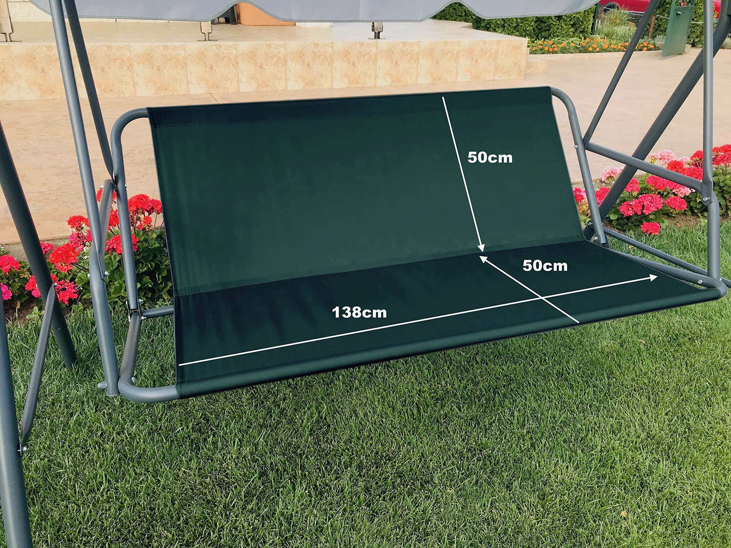 PETELA Hollywood Swing Seat Cover, Replacement Seat Cover for Outdoor Garden Chair, 138 x 50 x 50 cm, Green