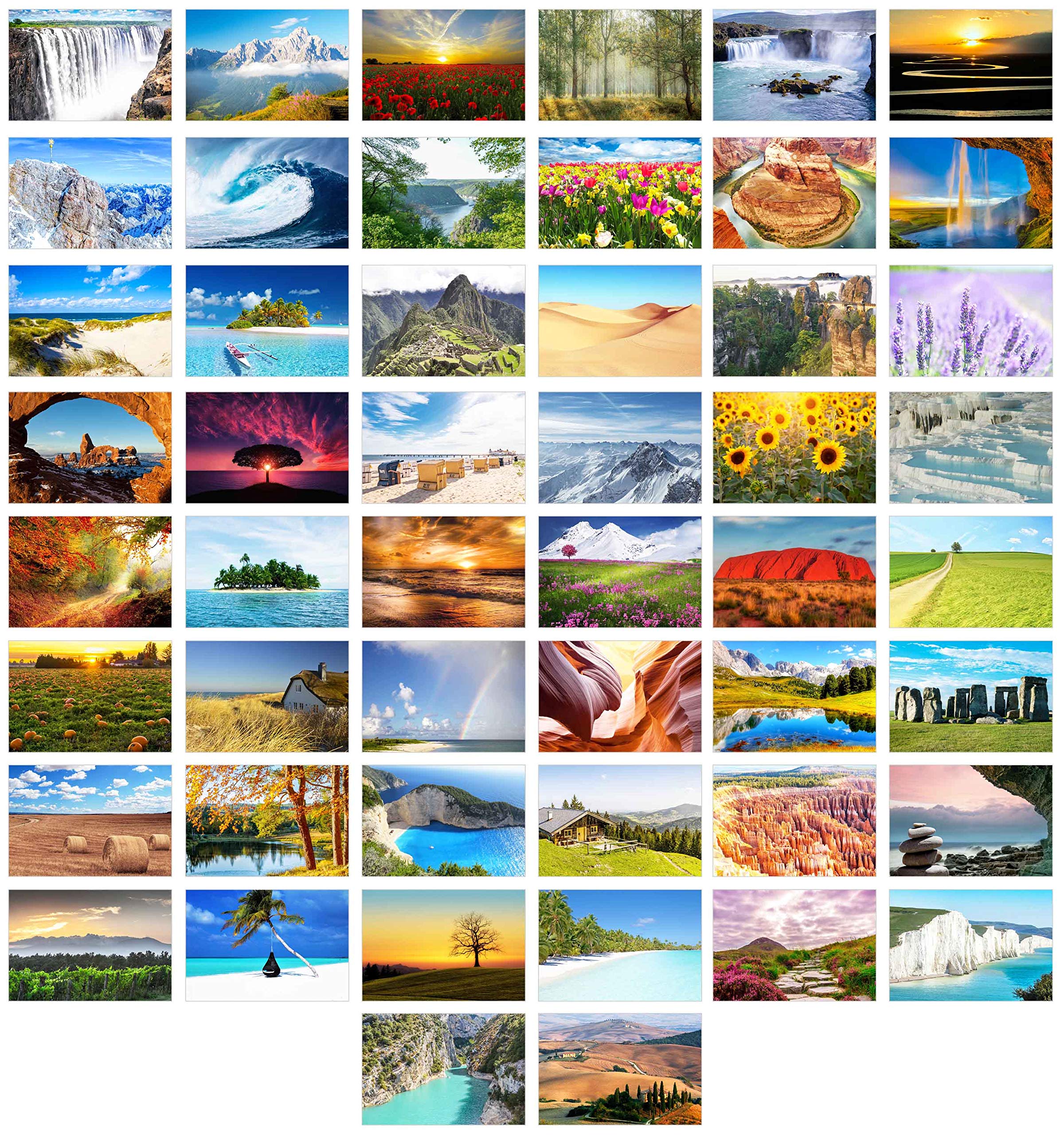 Edition Seidel Set of 50 Premium Postcards Landscapes Nature Sea Mountains Forests Valleys Cards Postcard (20238)