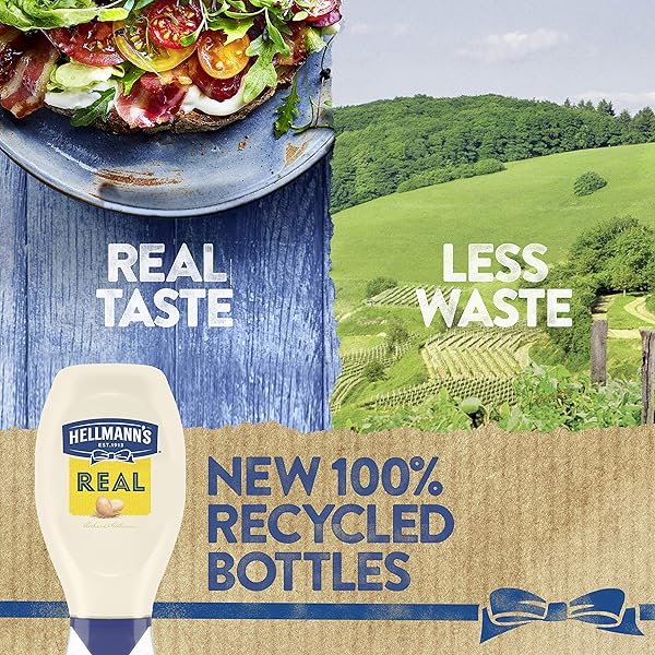 HELLMANN’S REAL MAYONNAISE REAL MAYO SQUEEZE BOTTLE FOR A RICH CREAMY CONDIMENT GLUTEN FREE, MADE WITH CAGE-FREE EGGS 20 OZ