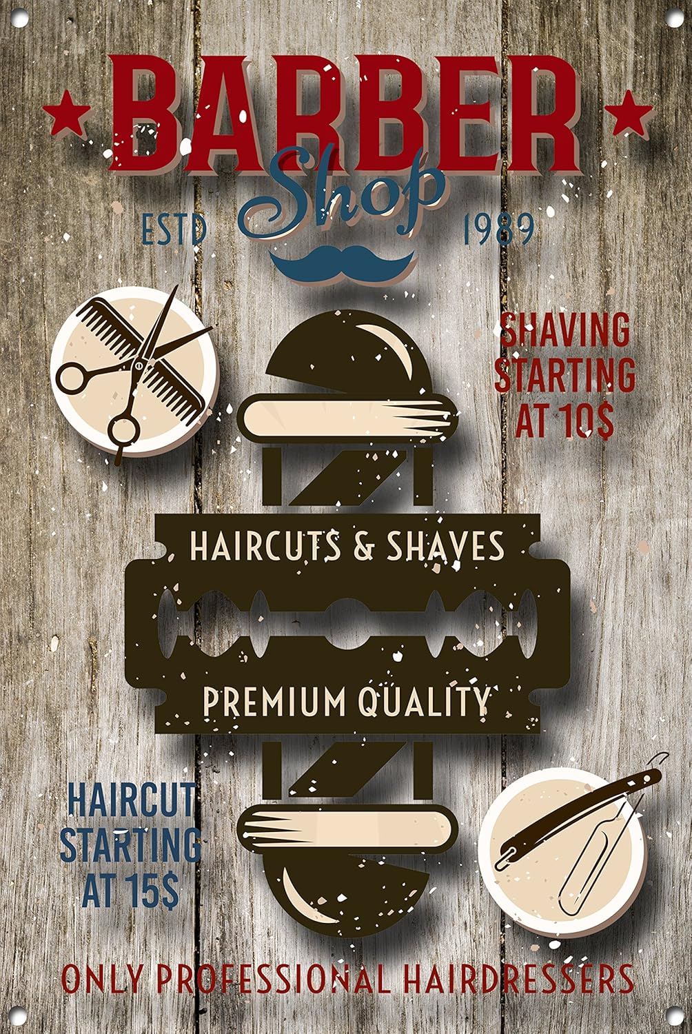 Personalized Barber Shop Sign,