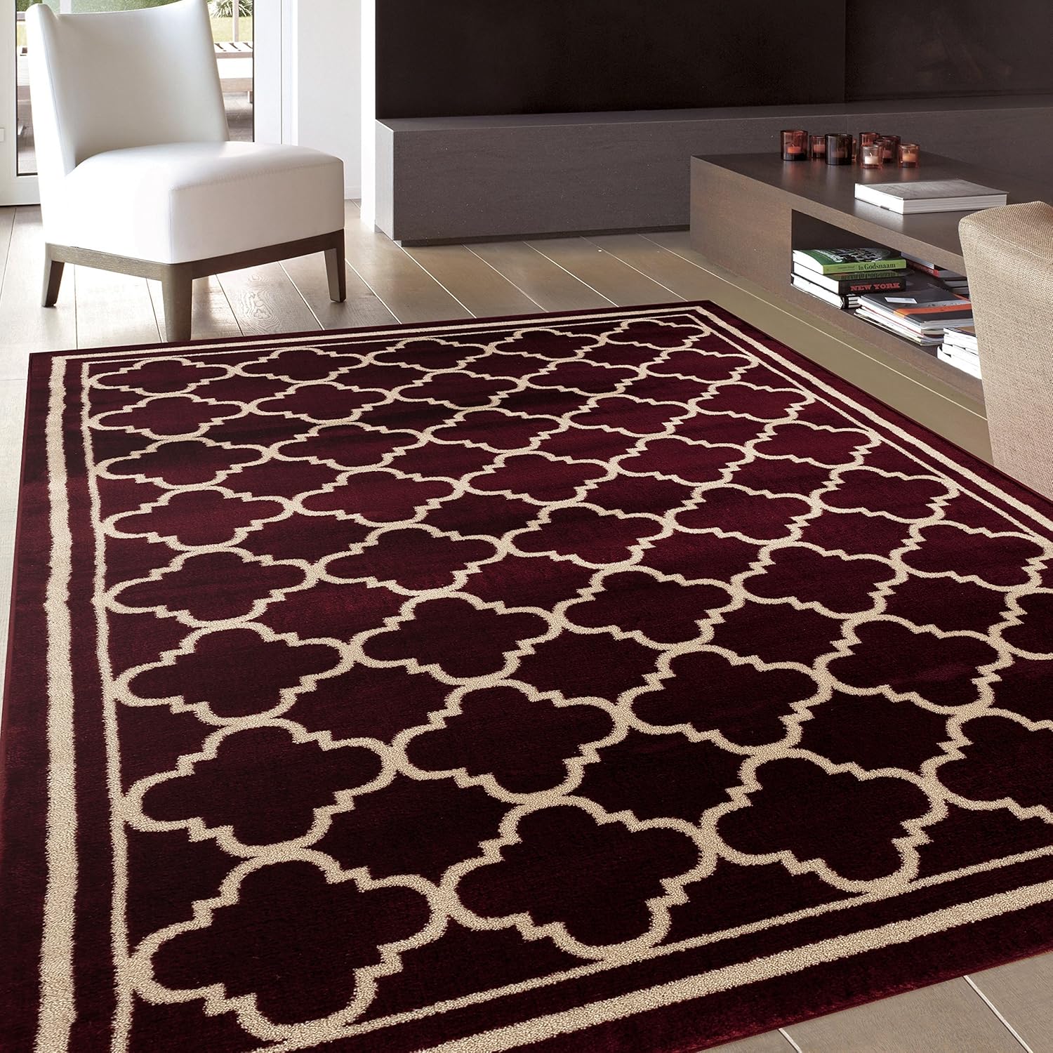 Alfombra de baño alfombra diseño contemporáneo y moderno enrejado, X